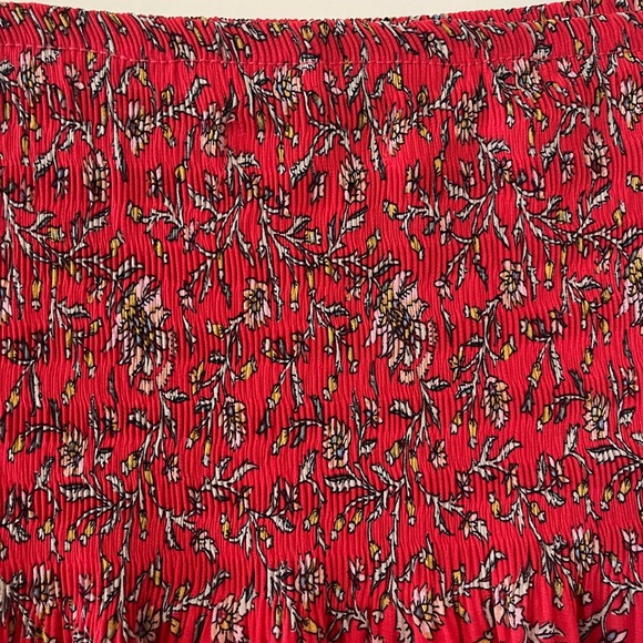 Max Studio Rich Red Floral Pattern Stretch Skirt Women’s Size XL - Picture 2 of 12